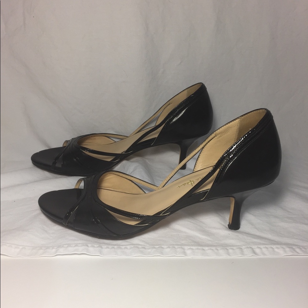 Cole Haan Black Patent Leather Kitten Heel Pumps